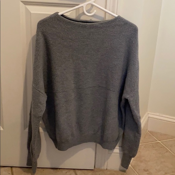 Lulu’s Grey Mock Neck Knit Sweater - Picture 1 of 7